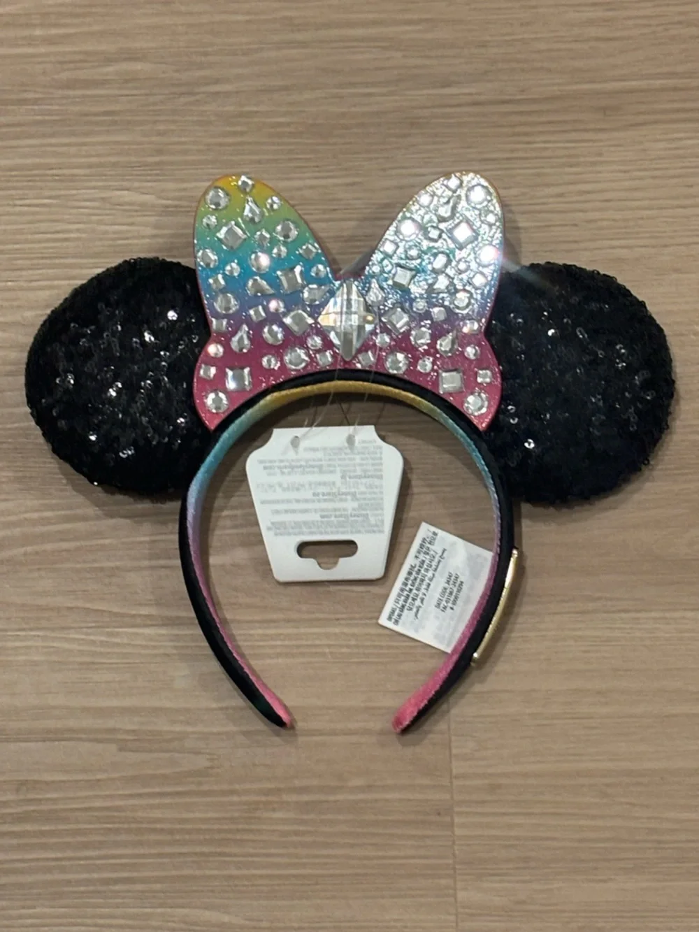 NWT Disneyland 70th Anniversary Rainbow bejeweled Minnie ears Headband